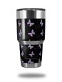 Skin Decal Wrap for Yeti Tumbler Rambler 30 oz Pastel Butterflies Purple on Black (TUMBLER NOT INCLUDED)