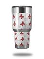 Skin Decal Wrap for Yeti Tumbler Rambler 30 oz Pastel Butterflies Red on White (TUMBLER NOT INCLUDED)