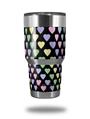 Skin Decal Wrap for Yeti Tumbler Rambler 30 oz Pastel Hearts on Black (TUMBLER NOT INCLUDED)