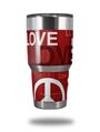 Skin Decal Wrap for Yeti Tumbler Rambler 30 oz Love and Peace Red (TUMBLER NOT INCLUDED)