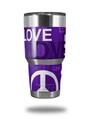 Skin Decal Wrap for Yeti Tumbler Rambler 30 oz Love and Peace Purple (TUMBLER NOT INCLUDED)