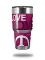 Skin Decal Wrap for Yeti Tumbler Rambler 30 oz Love and Peace Hot Pink (TUMBLER NOT INCLUDED)