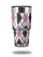 Skin Decal Wrap for Yeti Tumbler Rambler 30 oz Argyle Pink and Gray (TUMBLER NOT INCLUDED)