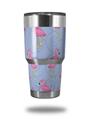 Skin Decal Wrap for Yeti Tumbler Rambler 30 oz Flamingos on Blue (TUMBLER NOT INCLUDED)