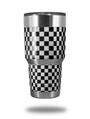 Skin Decal Wrap for Yeti Tumbler Rambler 30 oz Checkered Canvas Black and White (TUMBLER NOT INCLUDED)