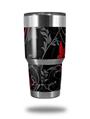 Skin Decal Wrap for Yeti Tumbler Rambler 30 oz Twisted Garden Gray and Red (TUMBLER NOT INCLUDED)