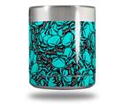 Skin Decal Wrap for Yeti Rambler Lowball - Scattered Skulls Neon Teal (CUP NOT INCLUDED)
