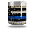 Skin Decal Wrap for Yeti Rambler Lowball - Painted Faded Cracked Blue Line Stripe USA American Flag (CUP NOT INCLUDED)