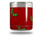 Skin Decal Wrap for Yeti Rambler Lowball - Christmas Holly Leaves on Red (CUP NOT INCLUDED)
