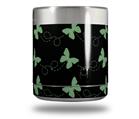 Skin Decal Wrap for Yeti Rambler Lowball - Pastel Butterflies Green on Black (CUP NOT INCLUDED)