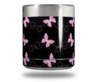 Skin Decal Wrap for Yeti Rambler Lowball - Pastel Butterflies Pink on Black (CUP NOT INCLUDED)