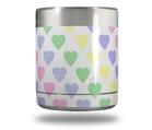 Skin Decal Wrap for Yeti Rambler Lowball - Pastel Hearts on White (CUP NOT INCLUDED)