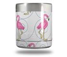 Skin Decal Wrap for Yeti Rambler Lowball - Flamingos on White (CUP NOT INCLUDED)