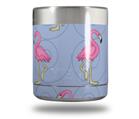 Skin Decal Wrap for Yeti Rambler Lowball - Flamingos on Blue (CUP NOT INCLUDED)