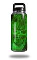 Skin Decal Wrap for Yeti Rambler Bottle 36oz Flaming Fire Skull Green (YETI NOT INCLUDED)