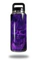Skin Decal Wrap for Yeti Rambler Bottle 36oz Flaming Fire Skull Purple (YETI NOT INCLUDED)