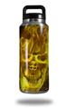 Skin Decal Wrap for Yeti Rambler Bottle 36oz Flaming Fire Skull Yellow (YETI NOT INCLUDED)