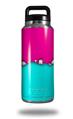 Skin Decal Wrap for Yeti Rambler Bottle 36oz Ripped Colors Hot Pink Neon Teal (YETI NOT INCLUDED)