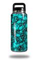Skin Decal Wrap for Yeti Rambler Bottle 36oz Scattered Skulls Neon Teal (YETI NOT INCLUDED)