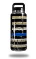 Skin Decal Wrap for Yeti Rambler Bottle 36oz Painted Faded Cracked Blue Line Stripe USA American Flag (YETI NOT INCLUDED)