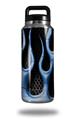 Skin Decal Wrap for Yeti Rambler Bottle 36oz Metal Flames Blue (YETI NOT INCLUDED)