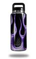 Skin Decal Wrap for Yeti Rambler Bottle 36oz Metal Flames Purple (YETI NOT INCLUDED)