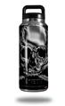 Skin Decal Wrap for Yeti Rambler Bottle 36oz Chrome Skull on Black (YETI NOT INCLUDED)
