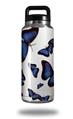 Skin Decal Wrap for Yeti Rambler Bottle 36oz Butterflies Blue (YETI NOT INCLUDED)