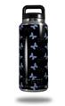 Skin Decal Wrap for Yeti Rambler Bottle 36oz Pastel Butterflies Blue on Black (YETI NOT INCLUDED)