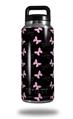 Skin Decal Wrap for Yeti Rambler Bottle 36oz Pastel Butterflies Pink on Black (YETI NOT INCLUDED)