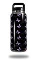 Skin Decal Wrap for Yeti Rambler Bottle 36oz Pastel Butterflies Purple on Black (YETI NOT INCLUDED)