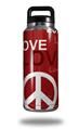 Skin Decal Wrap for Yeti Rambler Bottle 36oz Love and Peace Red (YETI NOT INCLUDED)