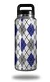 Skin Decal Wrap for Yeti Rambler Bottle 36oz Argyle Blue and Gray (YETI NOT INCLUDED)
