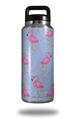 Skin Decal Wrap for Yeti Rambler Bottle 36oz Flamingos on Blue (YETI NOT INCLUDED)