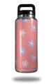 Skin Decal Wrap for Yeti Rambler Bottle 36oz Pastel Flowers on Pink (YETI NOT INCLUDED)