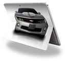 Decal Style Vinyl Skin for Microsoft Surface Pro 4 - 2010 Chevy Camaro Silver - White Stripes -  (SURFACE NOT INCLUDED)