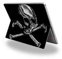 Decal Style Vinyl Skin for Microsoft Surface Pro 4 - Chrome Skull on Black -  (SURFACE NOT INCLUDED)