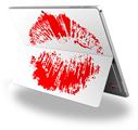 Decal Style Vinyl Skin for Microsoft Surface Pro 4 - Big Kiss Lips Red on White -  (SURFACE NOT INCLUDED)