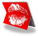 Decal Style Vinyl Skin for Microsoft Surface Pro 4 - Big Kiss Lips White on Red -  (SURFACE NOT INCLUDED)