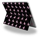 Decal Style Vinyl Skin for Microsoft Surface Pro 4 - Pastel Butterflies Pink on Black -  (SURFACE NOT INCLUDED)