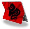 Decal Style Vinyl Skin for Microsoft Surface Pro 4 - Oriental Dragon Black on Red -  (SURFACE NOT INCLUDED)