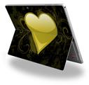 Decal Style Vinyl Skin for Microsoft Surface Pro 4 - Glass Heart Grunge Yellow -  (SURFACE NOT INCLUDED)