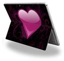 Decal Style Vinyl Skin for Microsoft Surface Pro 4 - Glass Heart Grunge Hot Pink -  (SURFACE NOT INCLUDED)