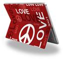 Decal Style Vinyl Skin for Microsoft Surface Pro 4 - Love and Peace Red -  (SURFACE NOT INCLUDED)