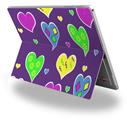Decal Style Vinyl Skin for Microsoft Surface Pro 4 - Crazy Hearts -  (SURFACE NOT INCLUDED)
