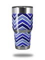 WraptorSkinz Skin Wrap compatible with RTIC 30oz ORIGINAL 2017 AND OLDER Tumblers Zig Zag Blues (TUMBLER NOT INCLUDED)