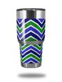 WraptorSkinz Skin Wrap compatible with RTIC 30oz ORIGINAL 2017 AND OLDER Tumblers Zig Zag Blue Green (TUMBLER NOT INCLUDED)