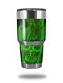 WraptorSkinz Skin Wrap compatible with RTIC 30oz ORIGINAL 2017 AND OLDER Tumblers Flaming Fire Skull Green (TUMBLER NOT INCLUDED)