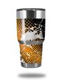 WraptorSkinz Skin Wrap compatible with RTIC 30oz ORIGINAL 2017 AND OLDER Tumblers Halftone Splatter White Orange (TUMBLER NOT INCLUDED)