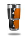WraptorSkinz Skin Wrap compatible with RTIC 30oz ORIGINAL 2017 AND OLDER Tumblers Ripped Colors Black Orange (TUMBLER NOT INCLUDED)